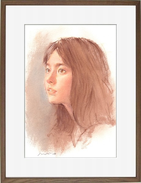 油彩画 「少女」 在銘 真作蘇山[武部次郎] SM 絵画 0 人物画