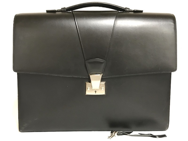 ② 1円 鑑定済み Cartier カルティエ レザー ビジネスバッグ ブラック