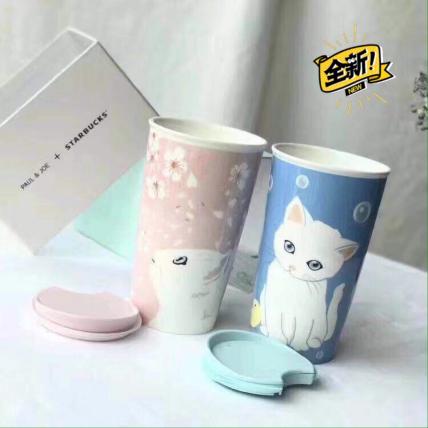 セット！ポール&ジョー PAUL&JOE 猫 マグカップ タンブラー トラベルマグ クリスマスプレゼント 陶器 蓋付き 保温 耐熱 2017 2018 ご覧いただきありがとうございます