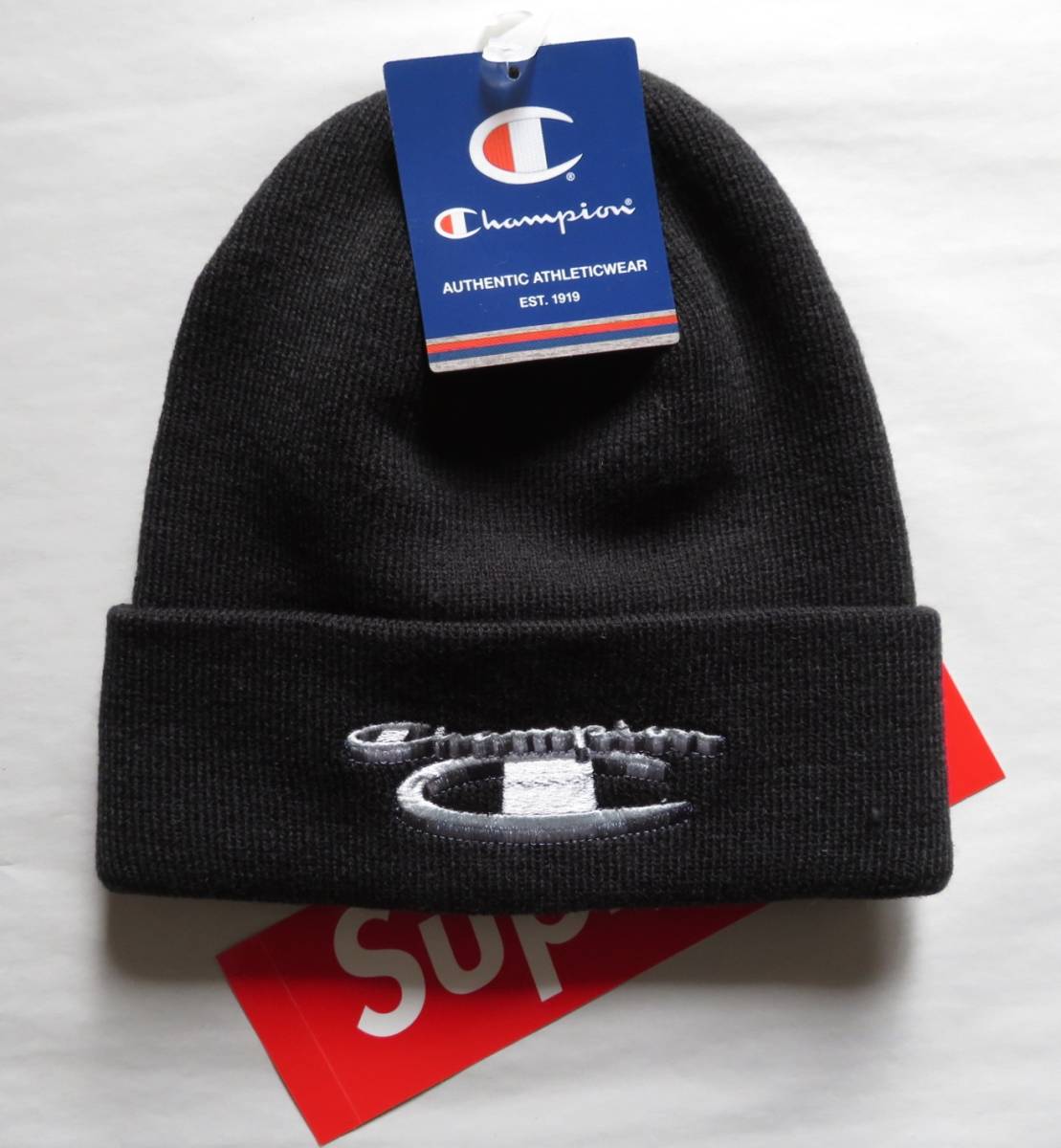 セール，高品質 シュプリーム Supreme Champion 3D METALL チャンピオンコラボ ニットキャップ ブラック ステッカーのオマケ付(帽子)｜売買されたオークション情報、yahooの商品情報をアーカイブ公開 - オークファ 服飾小物