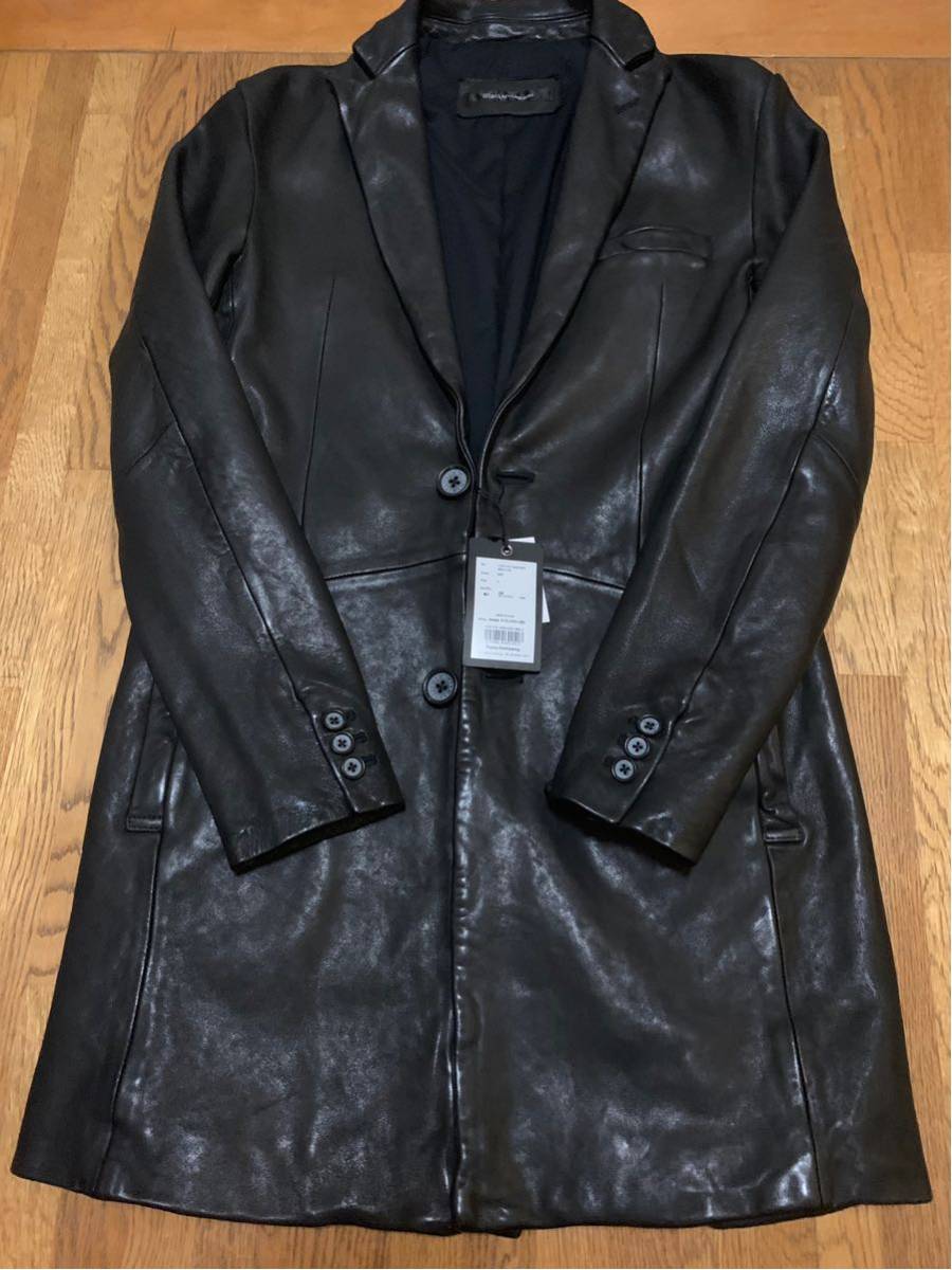 BLACK by VANQUISH 新品 タグ付き レザー チェスターコート 即決送料