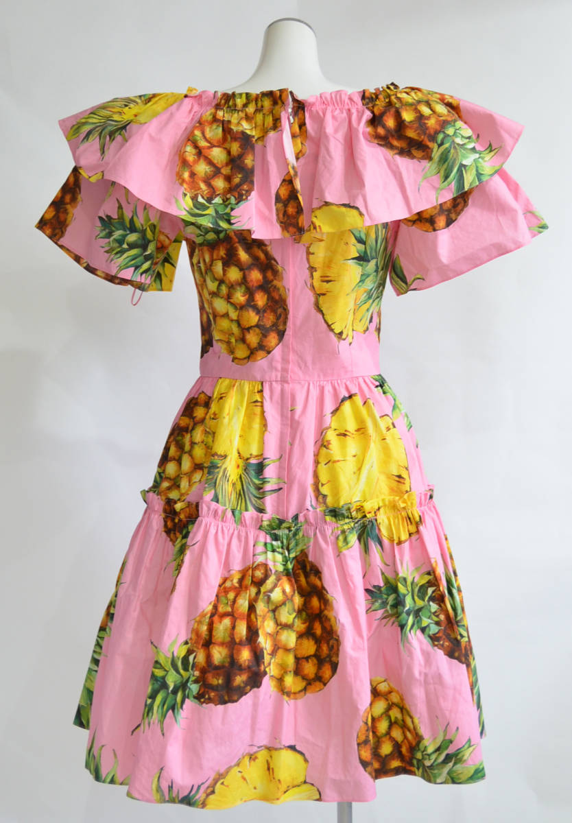 17SS DOLCE&GABBANA ドルチェ＆ガッバーナ パイナップル 柄 ワンピース  