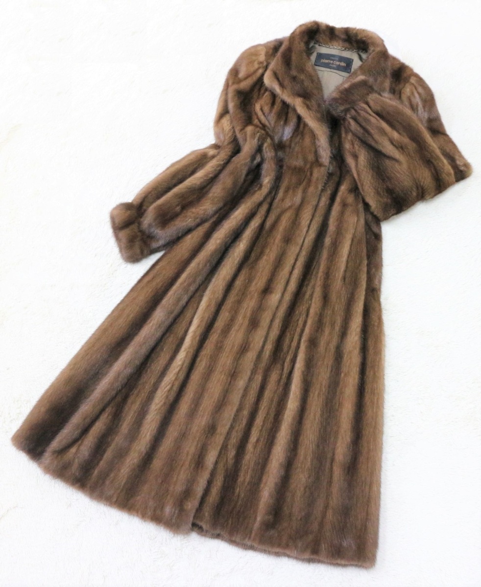 美品【pierre cardin / SAGA MINK】金サガ 高級毛皮 デミバフミンク 胸 