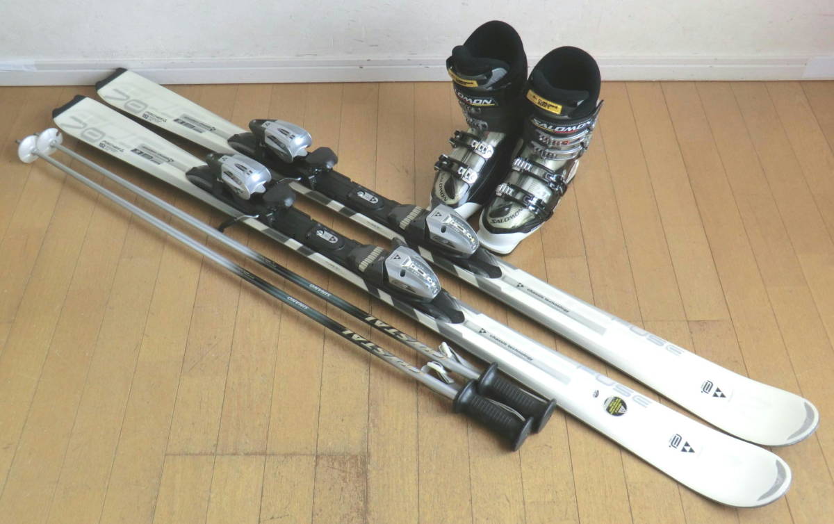 大得価，最新作 FISCHER＋SALOMON カービングスキー4点セット 板152/靴25.5 WAX済(板、ブーツセット)｜売買されたオークション情報、yahooの商品情報をアーカイブ公開 - オークファン 板、ブーツセット
