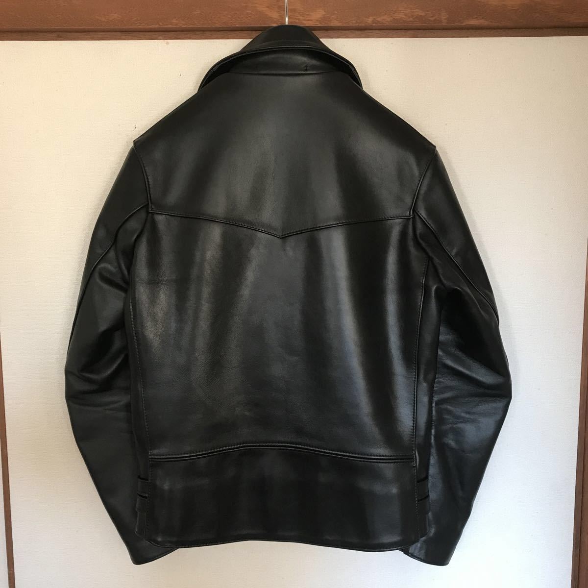 美品 666 LJM-1L 34 カウレザー ルイスレザー ライトニング ロンジャン 