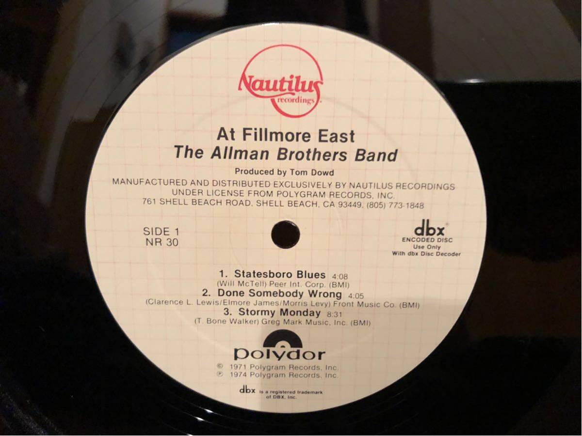 ☆ついに発掘！超高音質ノーチラス盤 The Allman Brothers Band/At The 