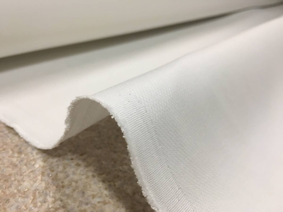 J14-1♪ 特価 40ｍ コットンリネン 綿麻 白 反売り 布地 生地 幅145cm