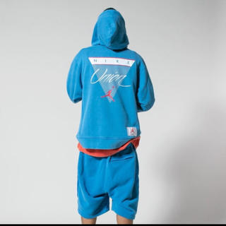 ★UNION JORDAN FLIGHT COLLECTION AS NRG VLT FLIGHT PO HOOD 　水色　サイズ　XL　国内正規新品 ユニオン　ナイキ　 パーカー 中古★