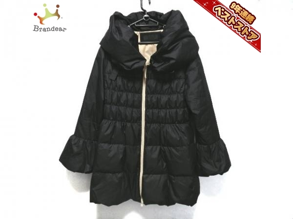 トゥービーシック TO BE CHIC コート ダウンコート サイズ46 XL 黒×ベージュ レディース 冬物/ダブルジップ 美品