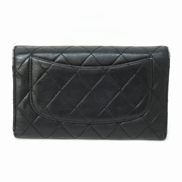シャネル CHANEL 長財布 マトラッセ ラムスキン ココマーク ブラック