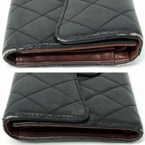 シャネル CHANEL 長財布 マトラッセ ラムスキン ココマーク ブラック