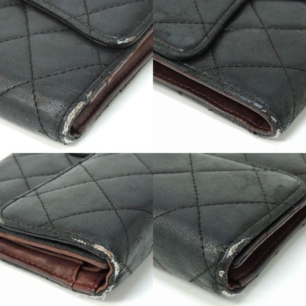 シャネル CHANEL 長財布 マトラッセ ラムスキン ココマーク ブラック