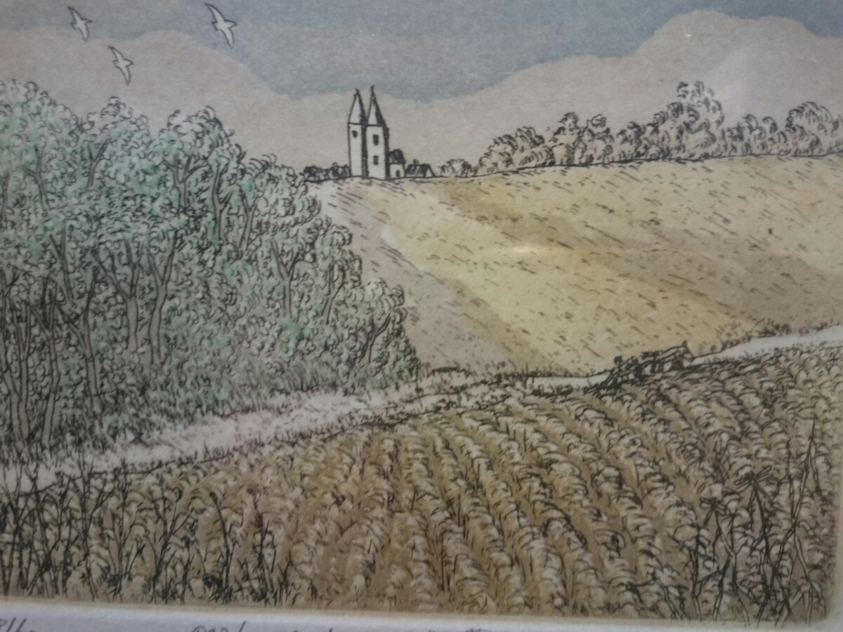 真作保証 大垣禎造 銅版画「parfums du jour 日薫る」画寸 16cm×12cm