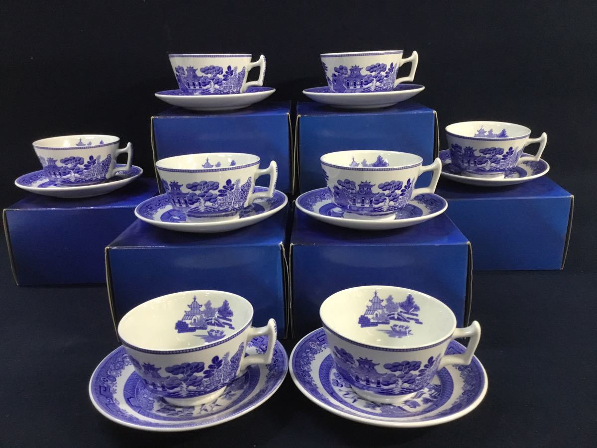  ユH3742 スポード SPODE WILLOW カップ＆ソーサー8客セット ウィロー ENGLAND製(スポード)｜売買されたオークション情報、yahooの商品情報をアーカイブ公開 - オークファン スポード