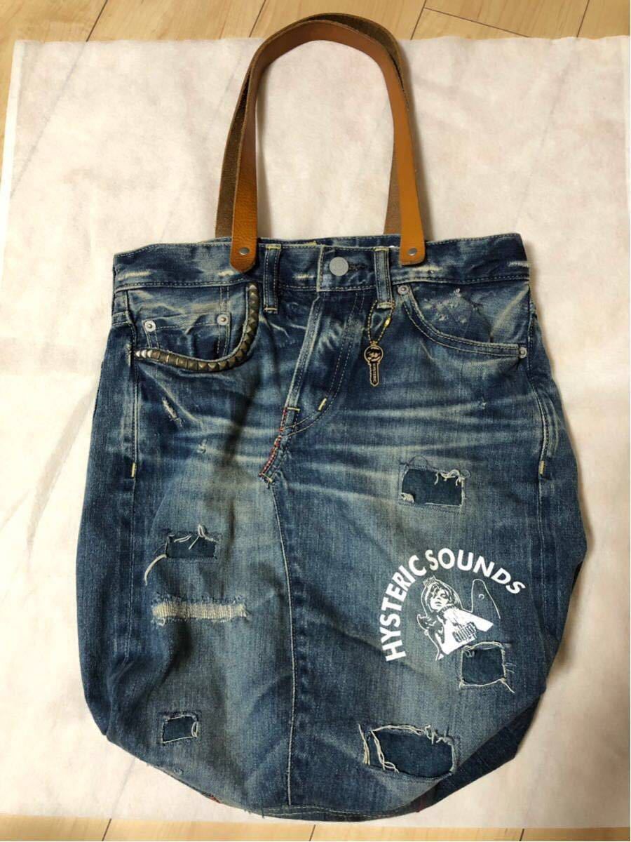 極美品 HYSTERIC GLAMOUR SP加工 小窓 リメイク デニム トートバッグ
