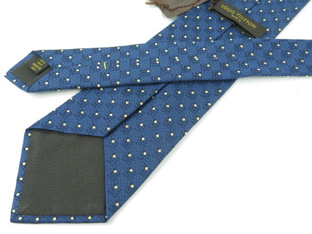 未使用級 ルイヴィトン Louis Vuitton ネクタイ ダミエ ドット 14449☆1円スタート☆本物☆ヴィトン☆LOUIS VUITTON☆未使用