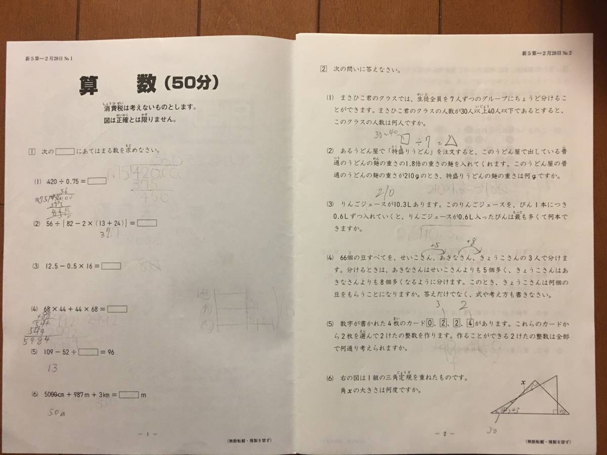 日能研　実力判定テスト　小5 2019年　通年分 日能研 全国公開模試 実力判定テスト 5年 2019年度 小5 4年 5年生