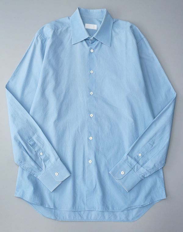 w5466イタリア製*プラダ/PRADA*長袖シャツ/コットンシャツ/レギュラーシャツ/無地/ブルー/青/42-16 1/2 PRADA プラダ | QME 2MV836 レディース