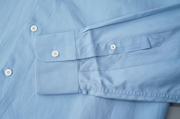 w5466イタリア製*プラダ/PRADA*長袖シャツ/コットンシャツ/レギュラーシャツ/無地/ブルー/青/42-16 1/2 PRADA プラダ | QME 2MV836 レディース