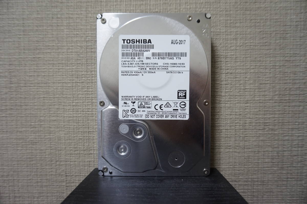 ■未使用品□TOSHIBA製 2TB DT01ABA200V