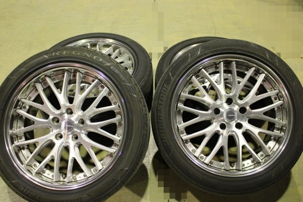 中古 ブラッシュドカラー WORK GNOSIS GR204 8.5J+30&9.5J+35-19 5H/120 40系レクサスLS用 キズ曲り無し 程度良好です