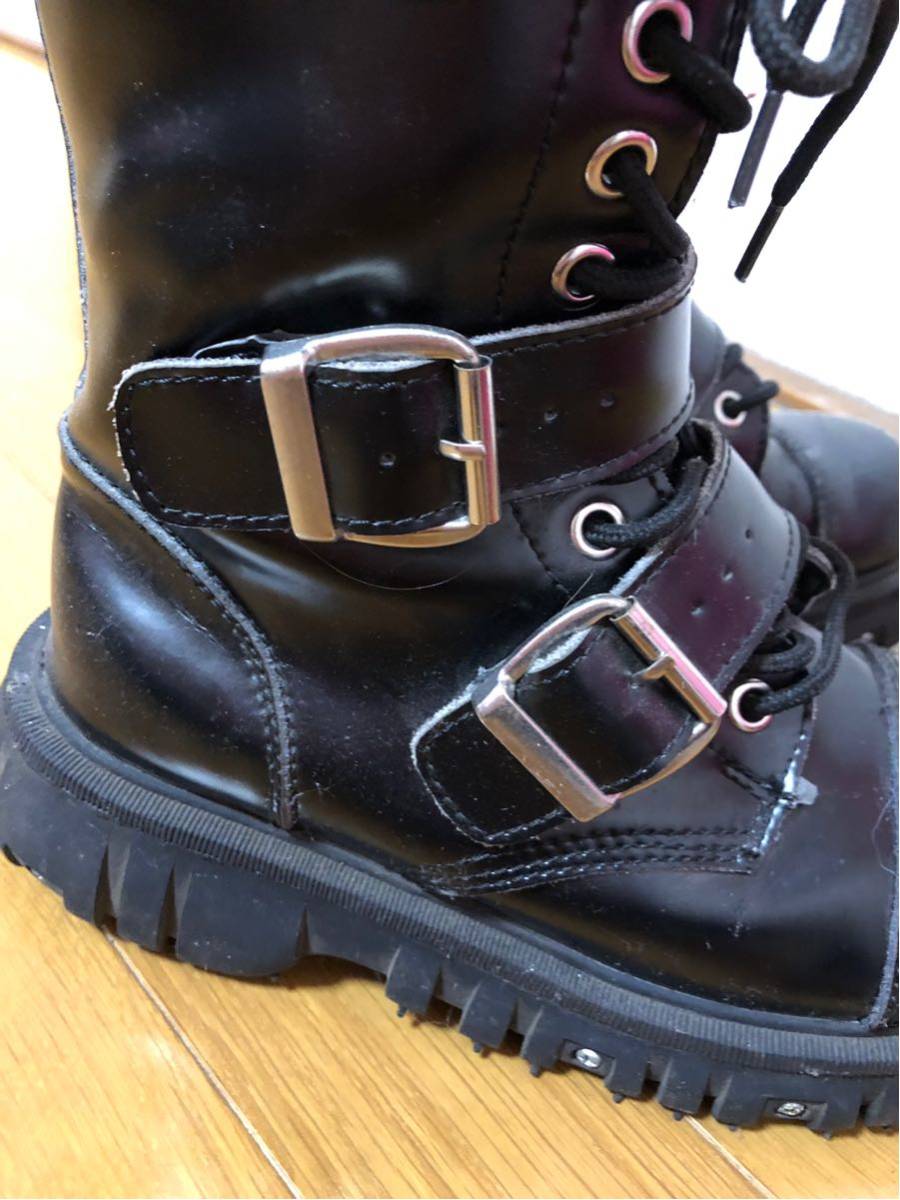 靴 Dr.Martens UK8 27.5cm TUK ロングブーツ ヴィジュアル パンク ロック バックル ティーユー