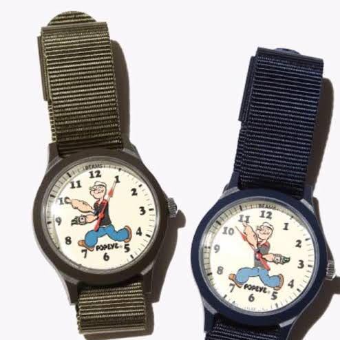 POPEYE & BEAMS 40周年記念 腕時計 オリーブグリーン 美品 腕時計 オリーブ POPEYE BEAMS 別注 限定 即完売 SEIKO セイコー