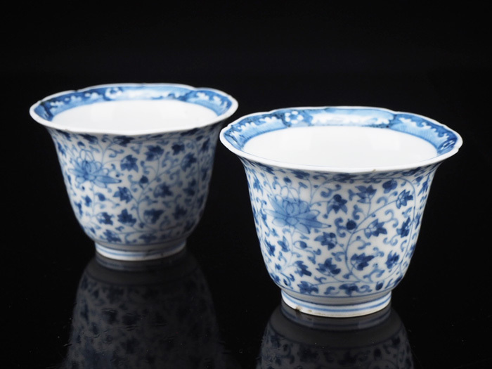 伊万里焼花唐草蕎麦猪口大振り 古伊万里 蕎麦猪口 染付 | – BASE by