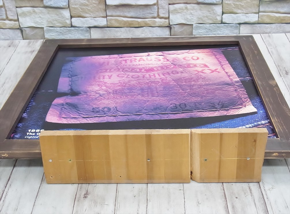 ○ LEVIS ウッドパネル 販促用 看板 非売品 パッチ写真 61.5×60cm