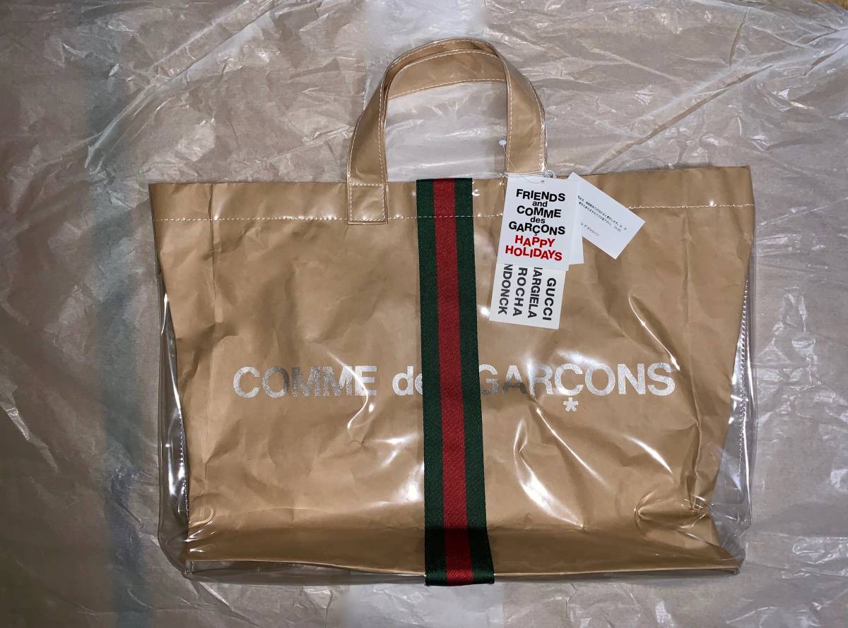 ※★ 新品 コムデギャルソン x グッチ 限定バッグ　COMME des GARCONS×GUCCI グッチ 18AW HAPPY HOLIDAYS PVC トートバッグ トート