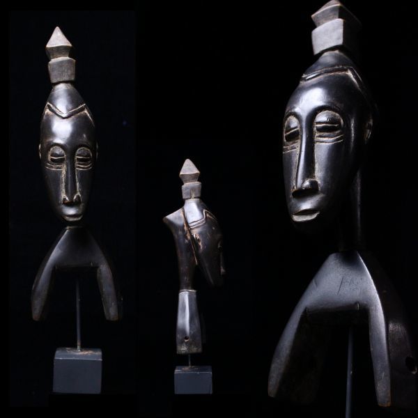 【櫻】某病院院長収蔵品 木彫彫刻 アフリカオブジェ 置物 アンティーク 骨董 時代保証[r]02