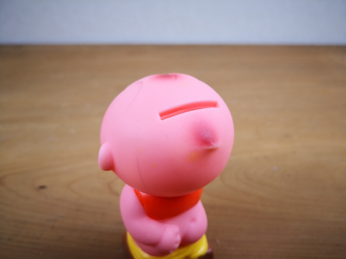 東洋水産 マルちゃん ソフビ 昭和レトロ 貯金箱 当時物 非売品 : レトロ ソフビ人形貯金箱 希少 ソフビ人形 干支 イエロー 黄色 ノベルティグッズ