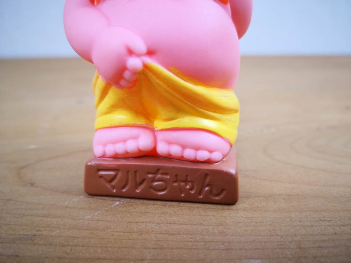 東洋水産 マルちゃん ソフビ 昭和レトロ 貯金箱 当時物 非売品 : レトロ ソフビ人形貯金箱 希少 ソフビ人形 干支 イエロー 黄色 ノベルティグッズ