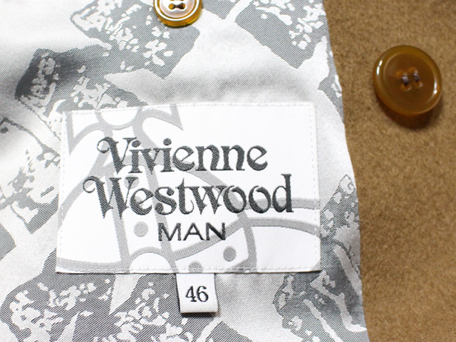 【美品】ヴィヴィアンウエストウッドマン ウールコート キャメル 46 美品ヴィヴィアンウエスト ウッドマン Vivienne Westwood MANウール100