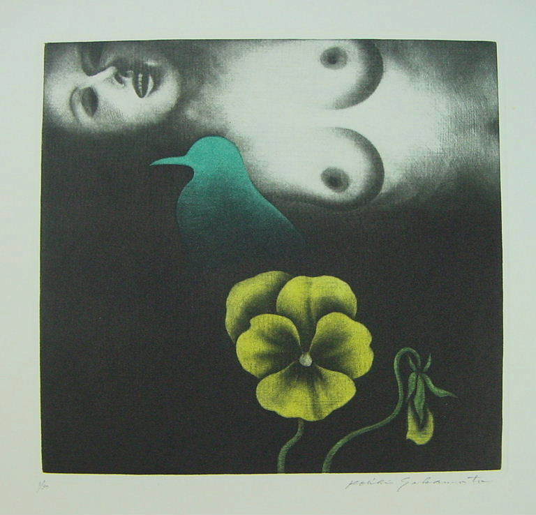 絵　額縁付き 坂本好一の銅版画2点 晴れ間 他 限30 サイン入」額装して下さい！
