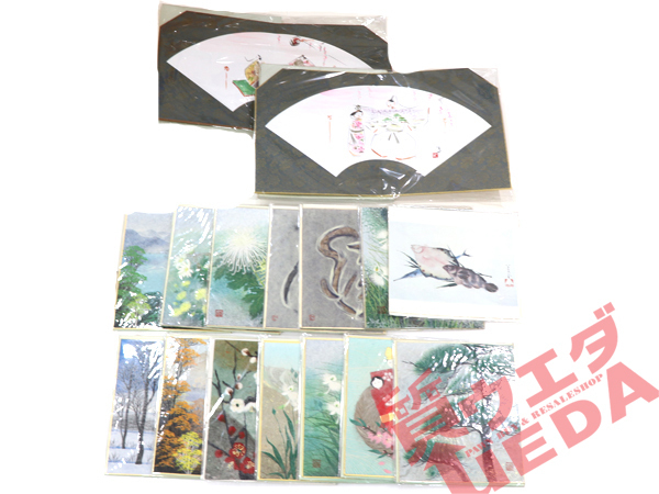 【栄】【1円】押絵 屏風 16点セット 伝統工芸 山内一生 福岡小次郎 安藤繁和 風景 絵画 アート 和風 和紙