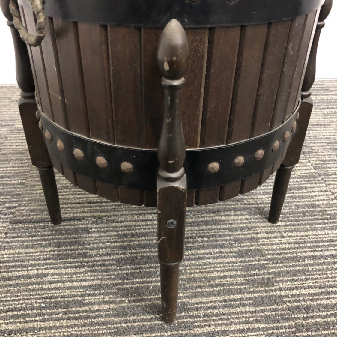 カリモク karimoku プランターカバー 収納 小物入れ ゴミ箱 ◇ 樽型