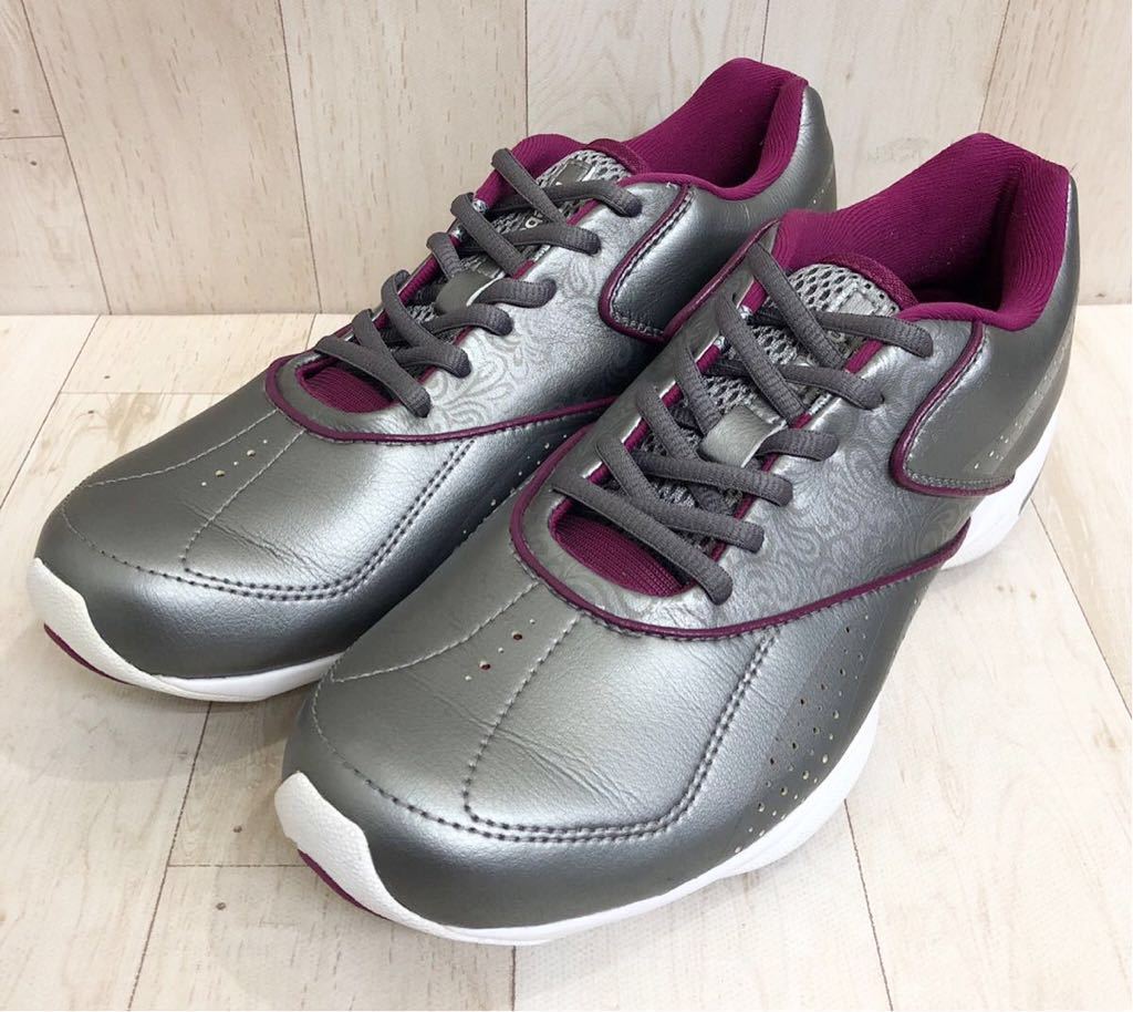 Reebok リーボック「EASYTONE INDULGENCE/イージートーン インダルジェンス」ウォーキング シューズ スニーカー 25.0cm シルバー×紫×白