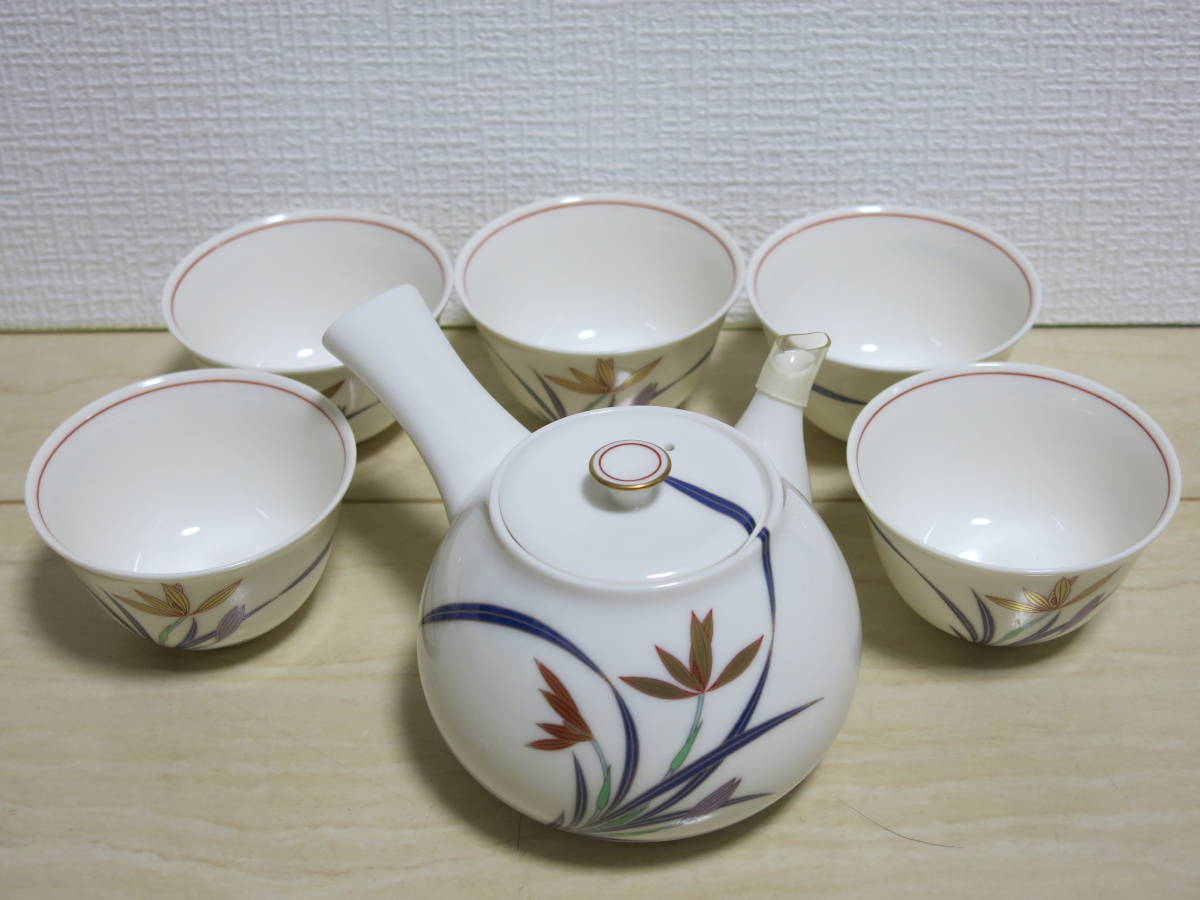 香蘭社 急須 5客セット - メルカリ 茶器 香蘭社白磁 花柄 湯呑 茶器 