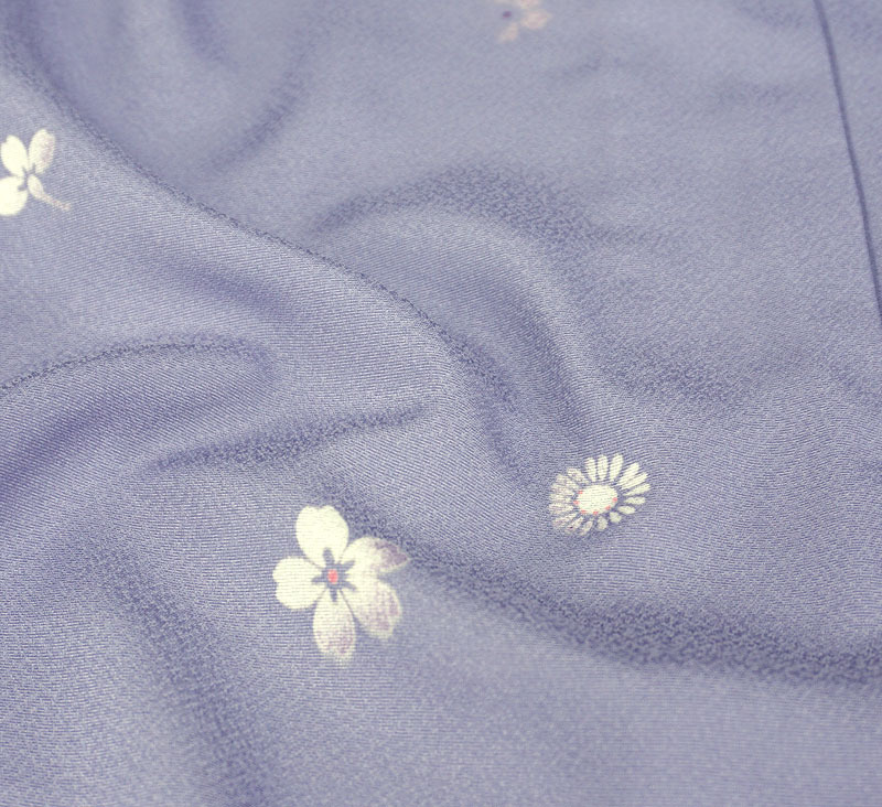 ≪5791≫　単衣　高級洗える小紋　桜と小菊　身丈165cm　裄丈68.2㎝　美品