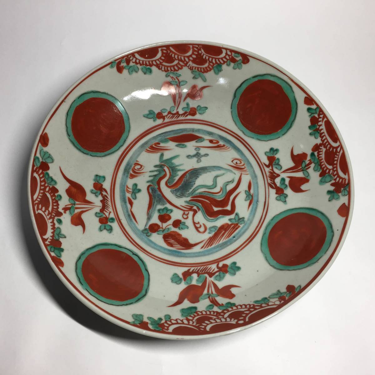 792『呉須赤絵 赤玉 鳳凰 茶碗』 /骨董品 古美術 アンティーク 古玩