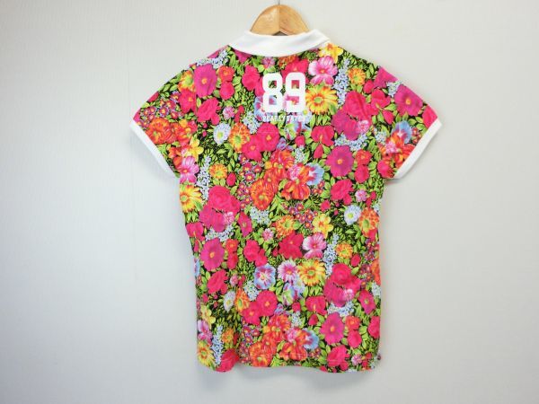 【美品】PEARLY GATES(パーリーゲイツ) ポロシャツ ピンク花柄 レディース 0 ゴルフウェア 1902-0960 中古