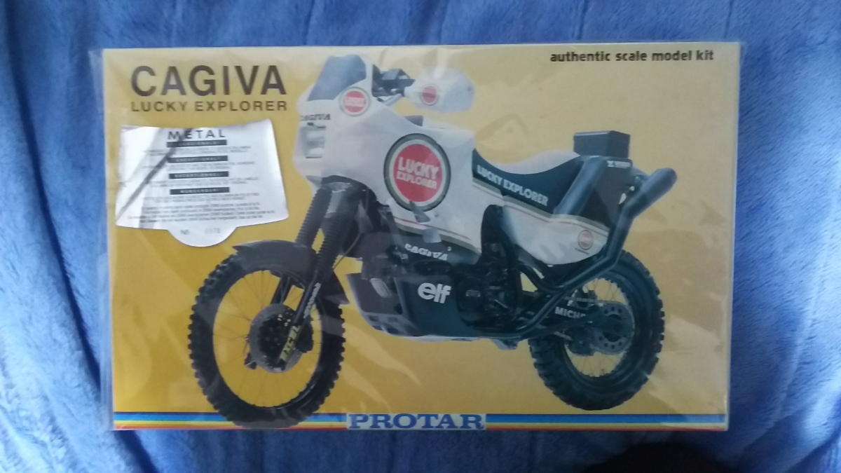 プロター プラモデル 1/9 CAGIVA ラッキーエクスプローラー Made in ITALY 箱色褪せあり 絶版 希少 激レア 未開封