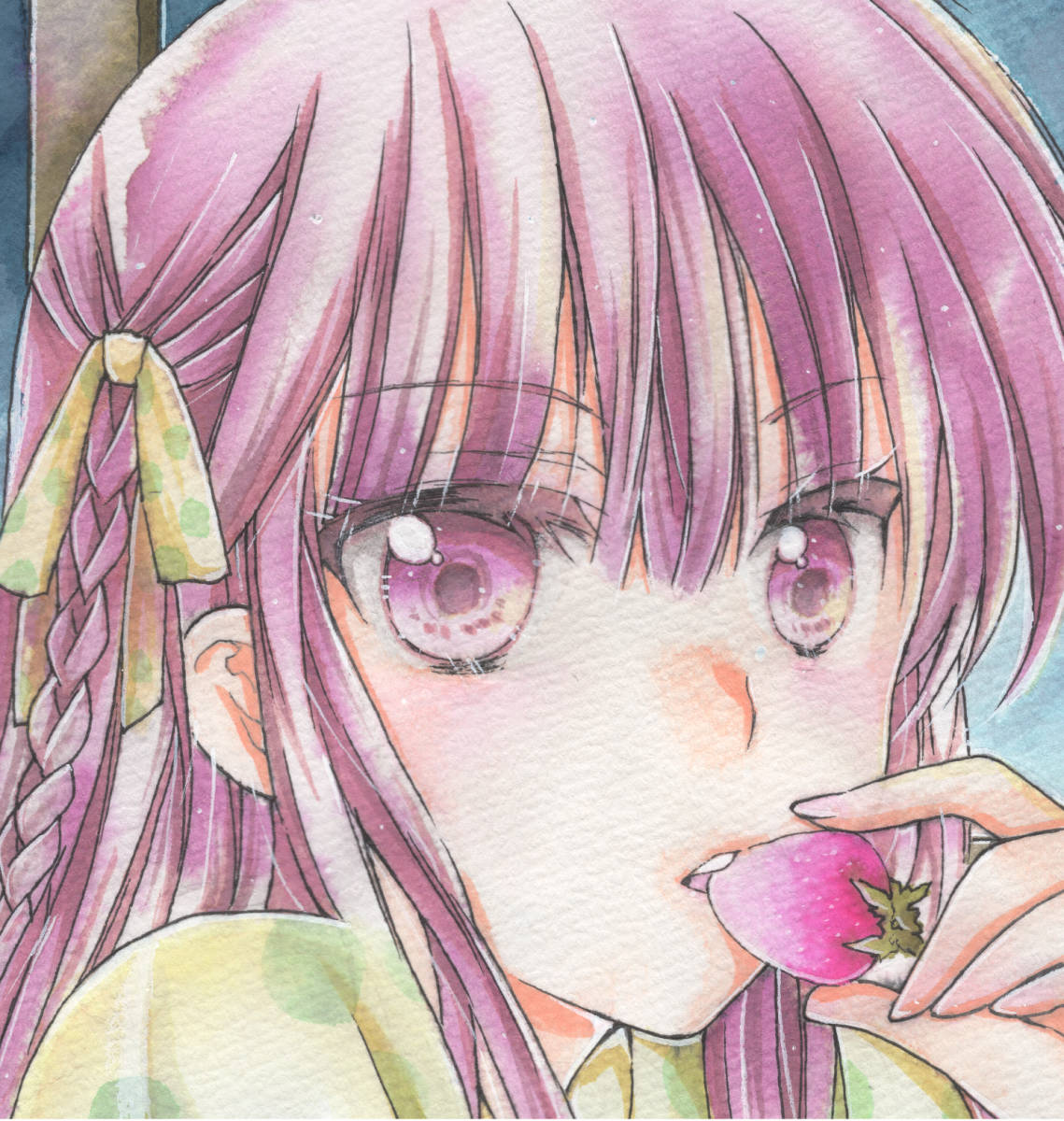 Bwlカスタム 苺と女の子 手描きイラスト オリジナル 春夏新作 ハンドメイド 日用品 インテリア Roe Solca Ec