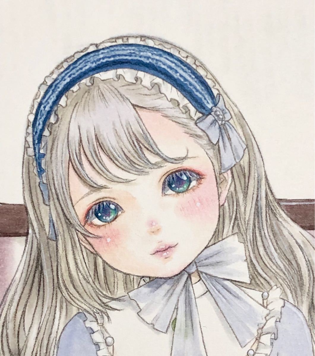 チ*パ様 手描きイラスト オリジナル ロリータ コピック A4 原画 美少女