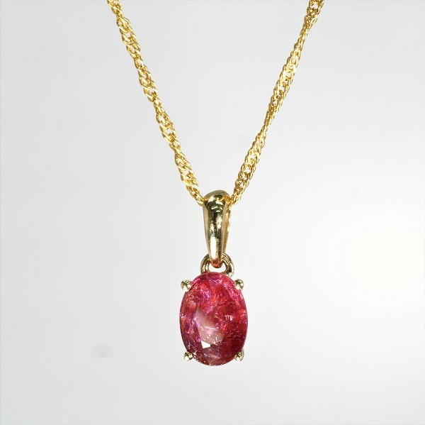【定価70万】【途切れない輝き】 2.05ct 鑑別済 天然 ルビー ネックレス ペンダント 18KYG 18金 NV-8698 No3