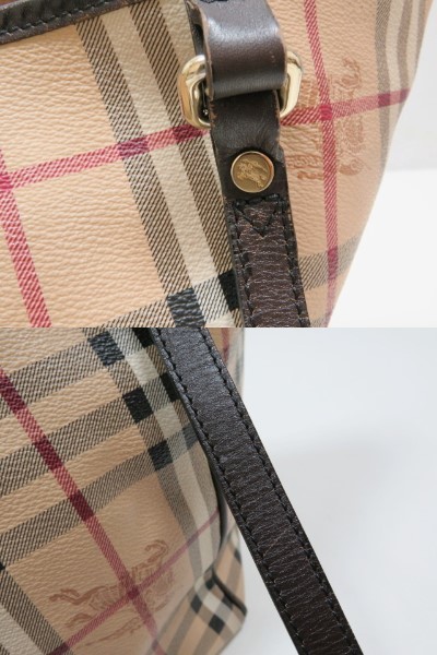 BURBERRY バーバリー ノバチェック柄 PVC/レザー トートバッグ
