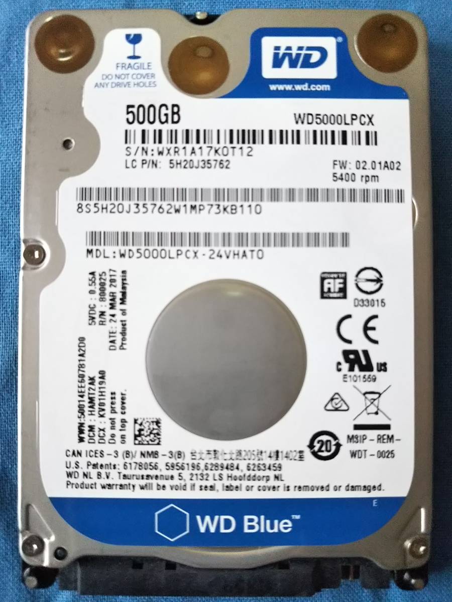HARD DISK 500GB WESTERN DIGITAL WD5000LPCX-24VHAT0 - SATA 2,5 500 GB HD HARD DISK 500GB WESTERN DIGITAL WD5000LPCX-24VHAT0 - SATA 2,5 500 GB HD