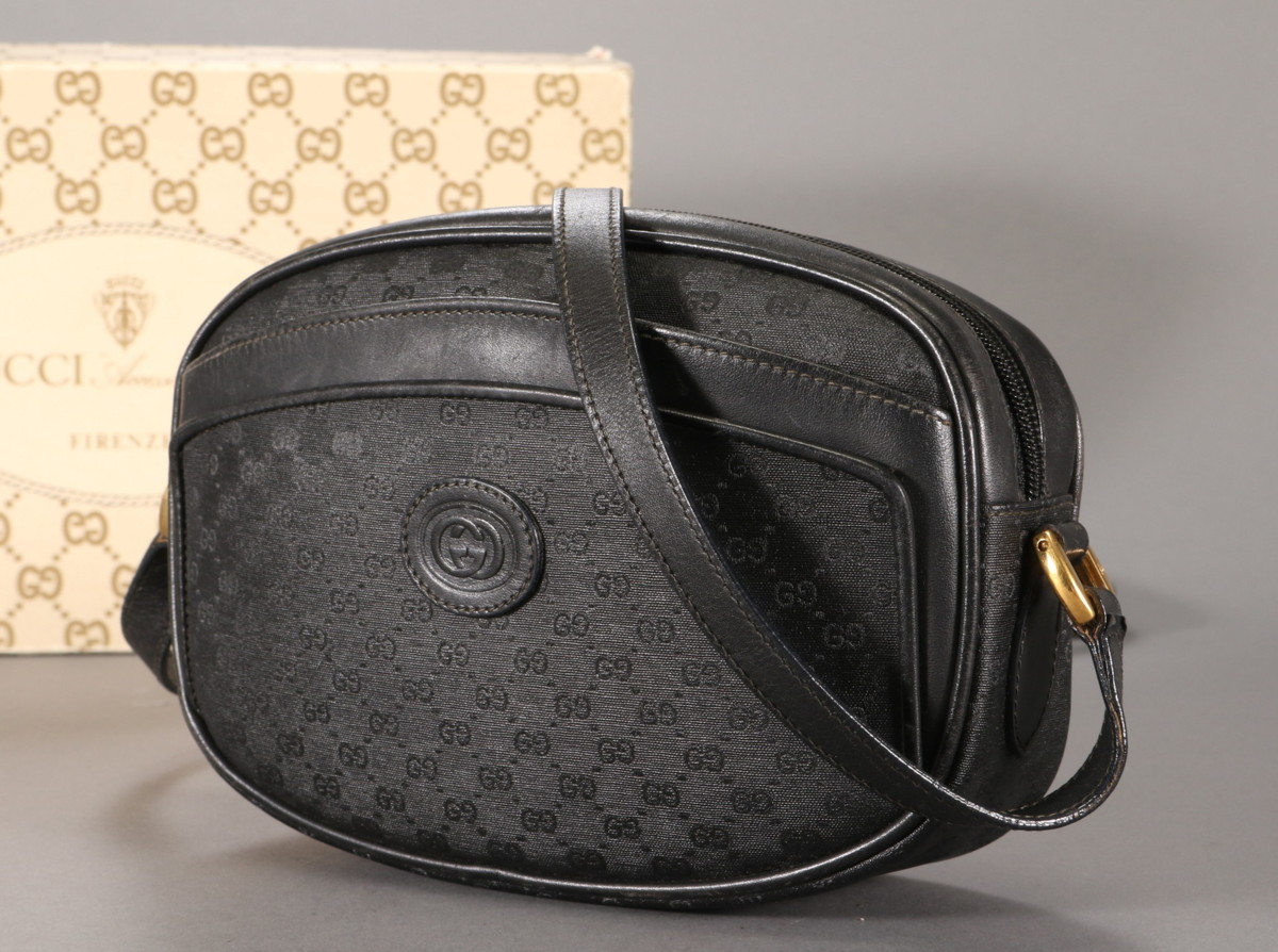 1円 訳あり ヴィンテージ オールドグッチ GG ナイロン レザー 斜め掛け ショルダー バッグ レディース ハンド トート ポシェット ...