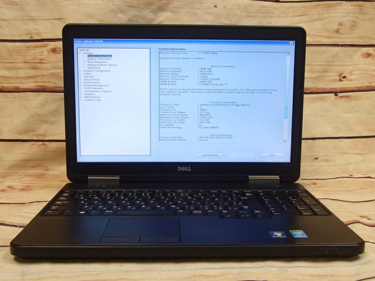 ●DELL Latitude E5540●Core i5-4310U/4GB/320GB/15.6インチ FHD/DVDマルチ/ジャンク●